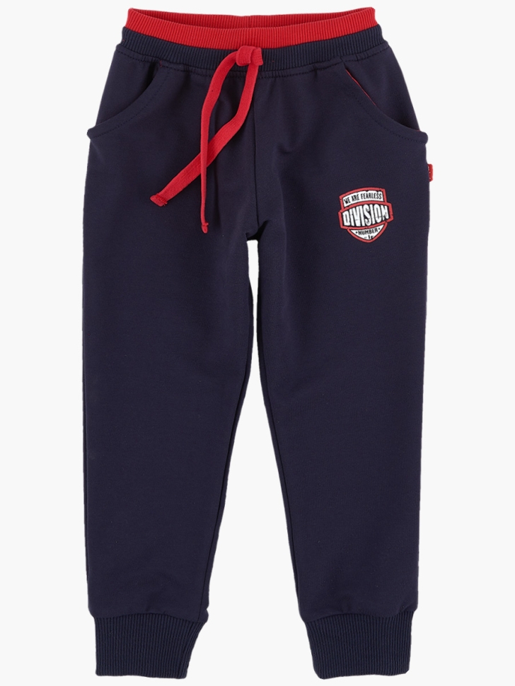 Брюки для мальчиков Mini Maxi, модель 0864, цвет синий/красный - Брюки спортивные (джогеры)