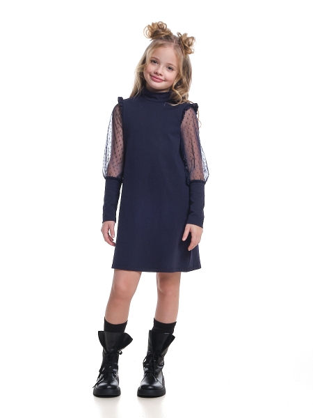 Платье для девочек Mini Maxi, модель 6829, цвет темно-синий - Платья для девочек с длинным рукавом