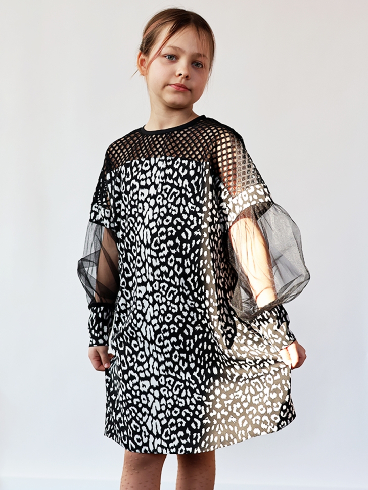 Платье для девочки нарядное БУШОН ST480, цвет черный/белый - Платья коктельные / вечерние