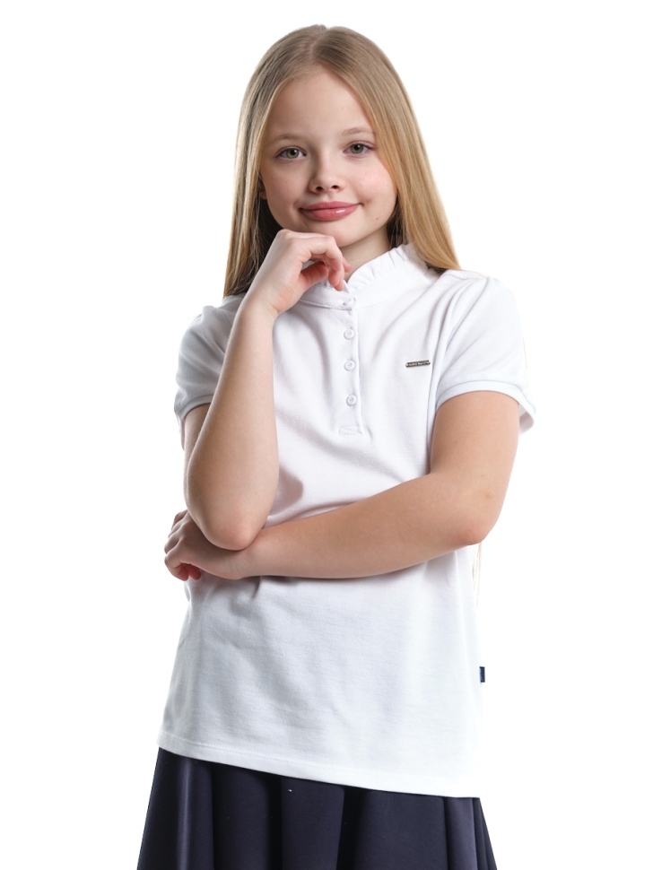 Поло для девочек Mini Maxi, модель 7885, цвет белый - Поло для девочек