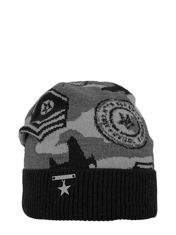 Шапка для мальчика Рекорд, Миалт черный/серый, весна-осень - Шапки весна-осень