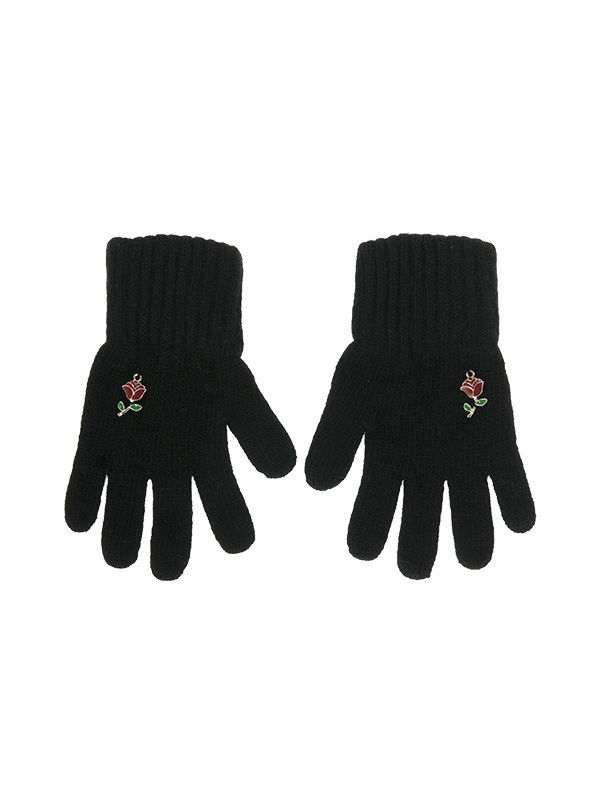 Перчатки для девочки Наоми, Миалт черный, весна-осень - Перчатки