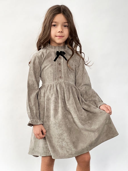 Платье для девочки нарядное БУШОН ST75, цвет серый-шелк - Платья коктельные / вечерние