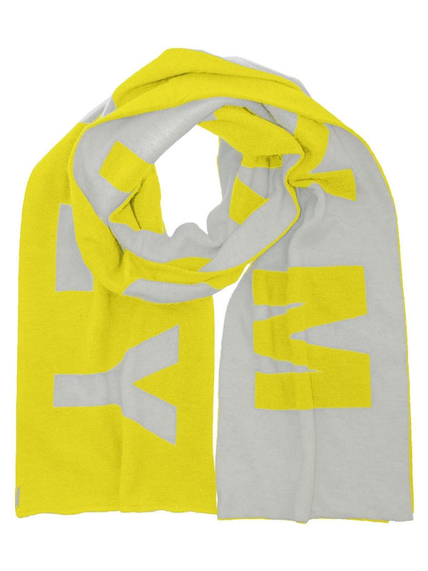 Шарф для девочки Лабиринт, Миалт желтый/серый, зима - Шарфы