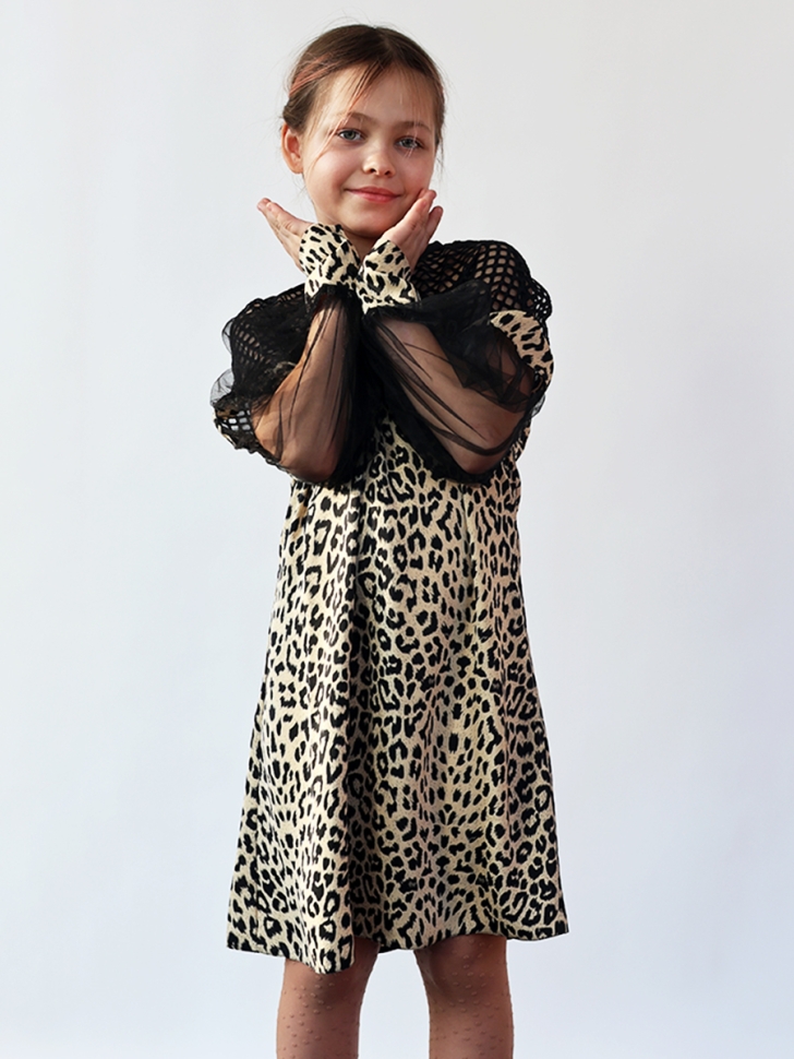 Платье для девочки нарядное БУШОН ST480, цвет черный/бежевый - Платья коктельные / вечерние