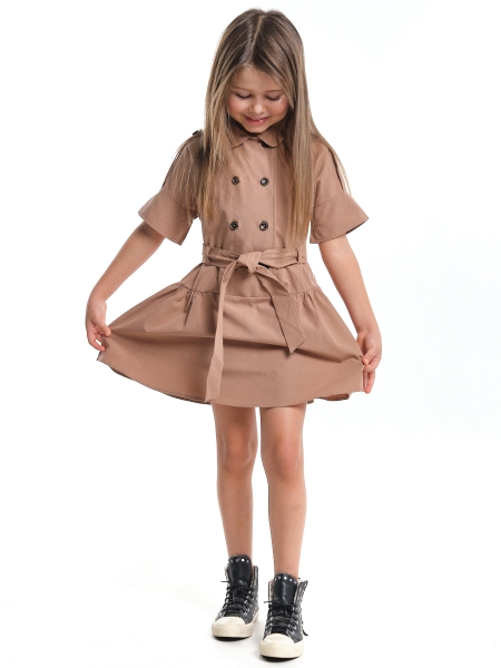 Платье для девочек Mini Maxi, модель 7669, цвет коричневый - Платья для девочек с коротким рукавом