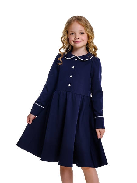 Платье для девочек Mini Maxi, модель 7491, цвет темно-синий - Платья / сарафаны для школы