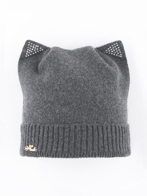 Шапка для девочки Кася, Миалт темно-серый, весна-осень