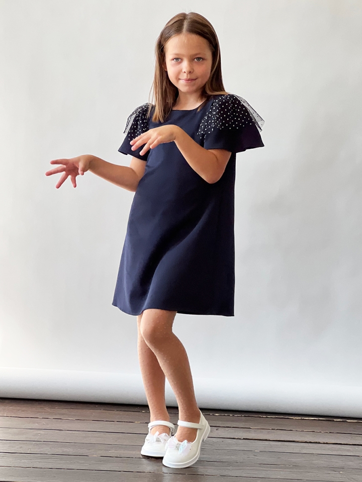 Платье для девочки нарядное БУШОН ST5410, цвет темно-синий - Платья коктельные / вечерние