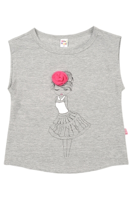 Футболка для девочек Mini Maxi, модель 2850, цвет серый
