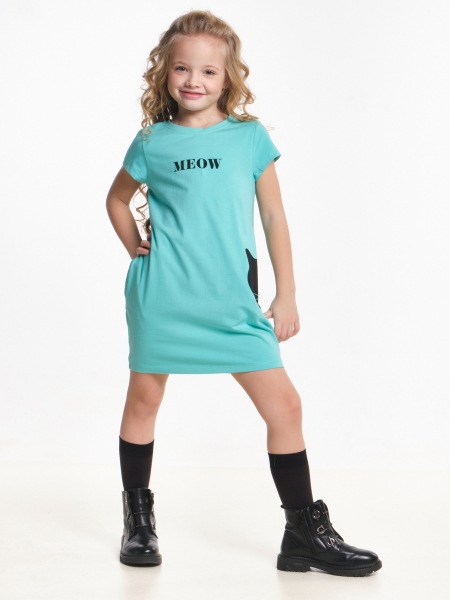Платье для девочек Mini Maxi, модель 6136, цвет бирюзовый - Платья для девочек с коротким рукавом