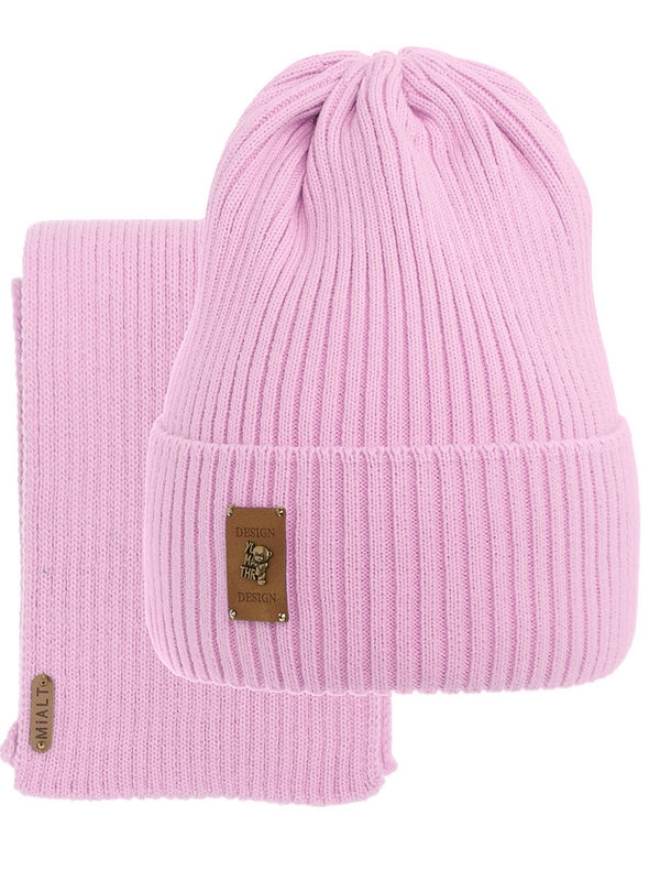 Комплект для девочки Бельгия комплект, Миалт светло-розовый, весна-осень - Комплект: шапочки и шарф