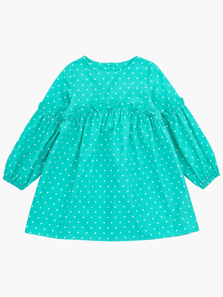 Платье для девочек Mini Maxi, модель 7777, цвет бирюзовый/мультиколор - Платья для девочек с длинным рукавом