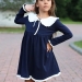 Платье для девочки школьное БУШОН SK34, цвет темно-синий