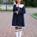 Платье для девочки школьное БУШОН SK34, цвет темно-синий