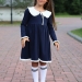 Платье для девочки школьное БУШОН SK34, цвет темно-синий