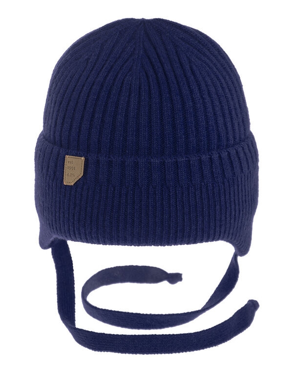 Шапка для мальчика Баламут, Миалт синий, зима - Шапки осень-зима