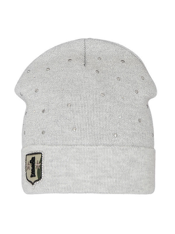 Шапка для девочки Ибица, Миалт светло-серый/меланж, весна-осень - Для девочек весна-осень