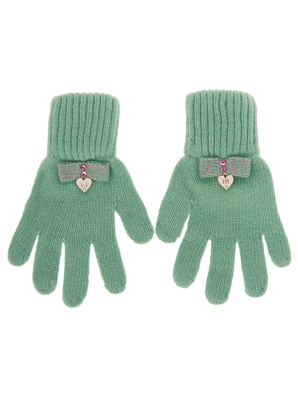 Перчатки для девочки Паутинка, Миалт оливковый - Перчатки