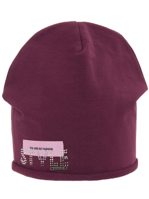 Шапка для девочки Вельвет, Миалт бордовый, весна-осень-лето
