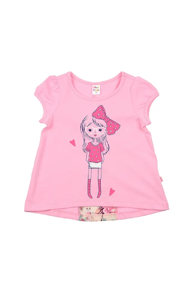 Футболка для девочек Mini Maxi, модель 1862, цвет розовый - Футболки для девочек