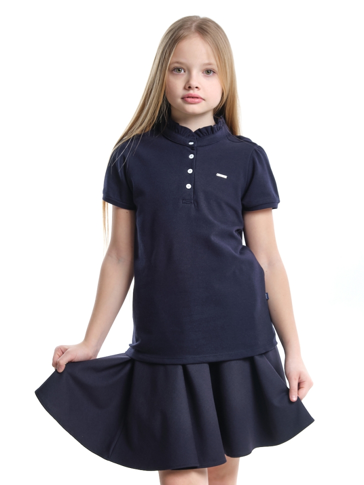 Поло для девочек Mini Maxi, модель 7885, цвет темно-синий - Поло для девочек