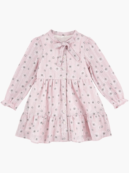 Платье для девочек Mini Maxi, модель 6252, цвет розовый/мультиколор - Платья для девочек с коротким рукавом