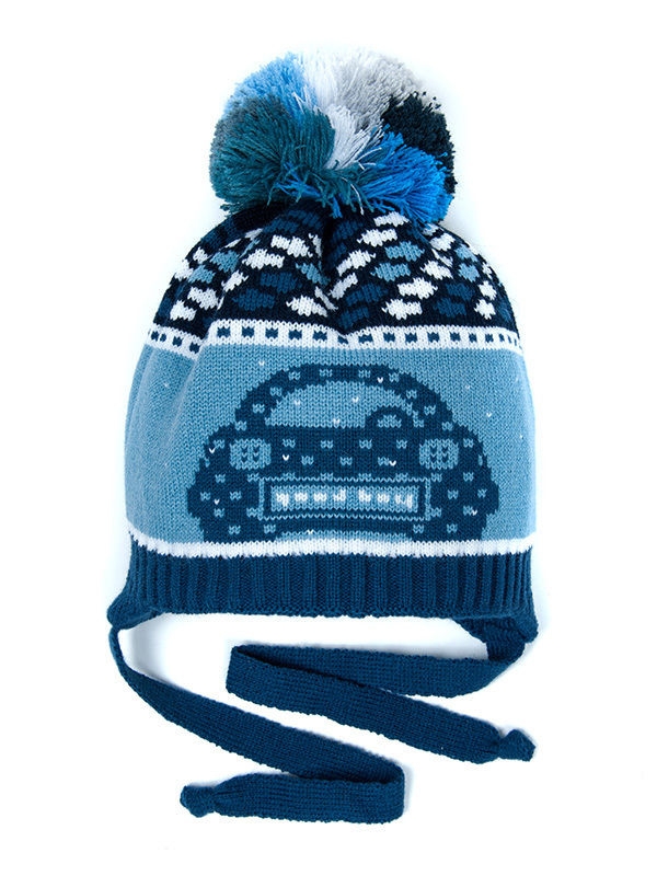 Шапка для мальчика Автопробег-2, Миалт синий/голубой - Шапки осень-зима