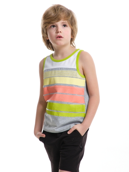 Майка-борцовка для мальчиков Mini Maxi, модель 3443, цвет салатовый - Майки для мальчиков