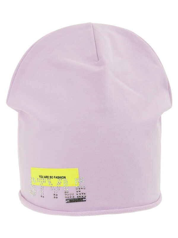 Шапка для девочки Вельвет, Миалт сиренево-розовый, весна-осень-лето - Для девочек весна-осень