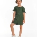 Комбинезон для девочек Mini Maxi, модель 7159, цвет хаки/зеленый