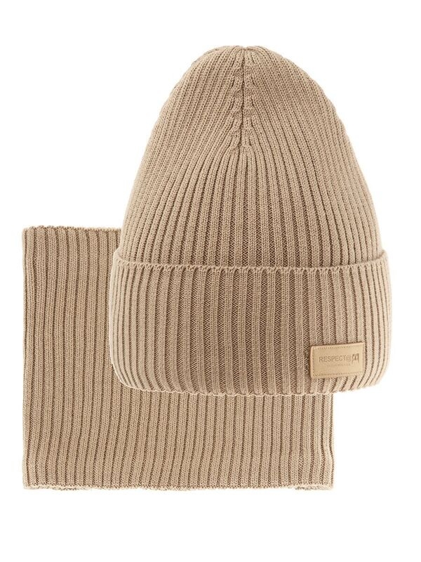 Комплект Адаптация, Миалт грязно-бежевый, зима - Комплекты: шапка и шарф