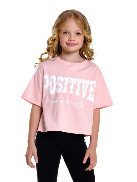 Футболка для девочек Mini Maxi, модель 7569, цвет кремовый/розовый - Футболки для девочек