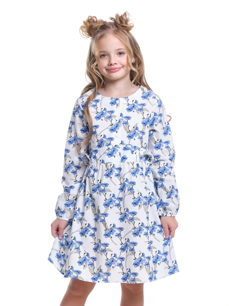 Платье для девочек Mini Maxi, модель 7699, цвет голубой - Платья для девочек с длинным рукавом
