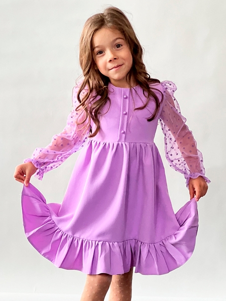 Платье для девочки нарядное БУШОН ST52, цвет сиреневый - Платья коктельные / вечерние