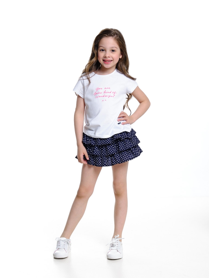 Комплект для девочек Mini Maxi, модель 4338/4339, цвет белый/синий - Комплекты летние