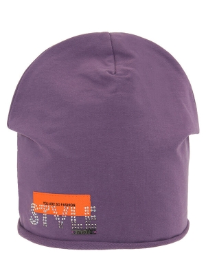 Шапка для девочки Вельвет, Миалт темно-сиреневый, весна-осень-лето