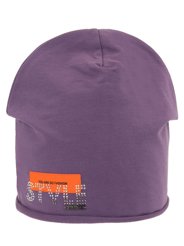 Шапка для девочки Вельвет, Миалт темно-сиреневый, весна-осень-лето - Для девочек весна-осень