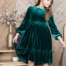 Платье велюровое нарядное БУШОН ST63, цвет изумрудный