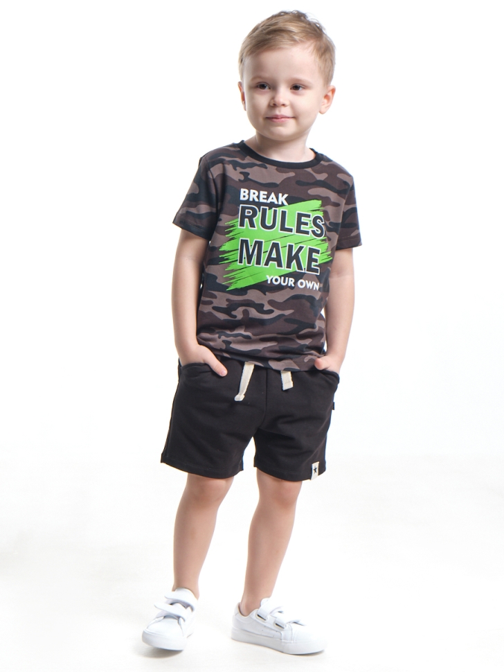 Комплект для мальчиков Mini Maxi, модель 7852, цвет камуфляж/черный - Комплекты летние