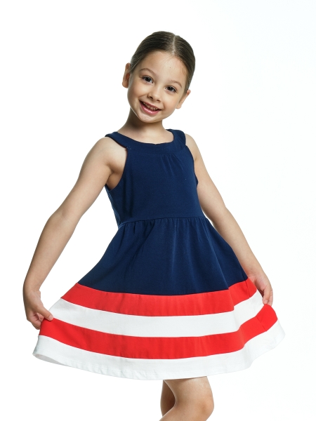 Платье для девочек Mini Maxi, модель 2909, цвет синий - Платья для девочек с коротким рукавом