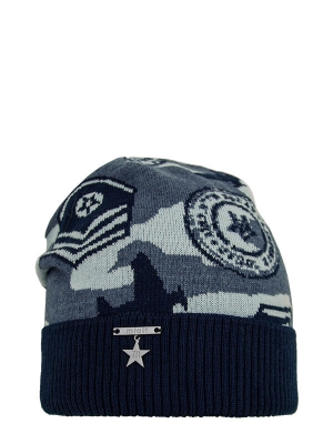 Шапка для мальчика Рекорд, Миалт синий/джинс, весна-осень