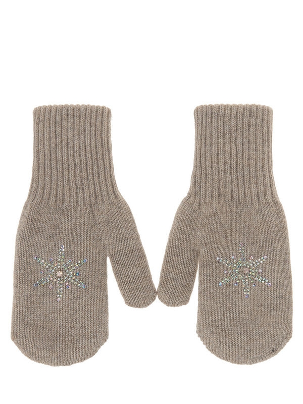 Варежки для девочки Атлантида, Миалт натурально-бежевый, весна-осень - Варежки