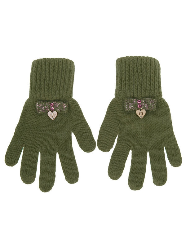 Перчатки для девочки Паутинка, Миалт хаки - Перчатки