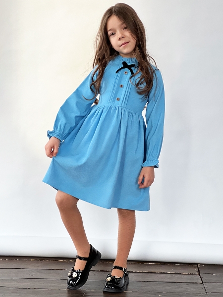 Платье для девочки нарядное БУШОН ST75, цвет голубой - Платья коктельные / вечерние