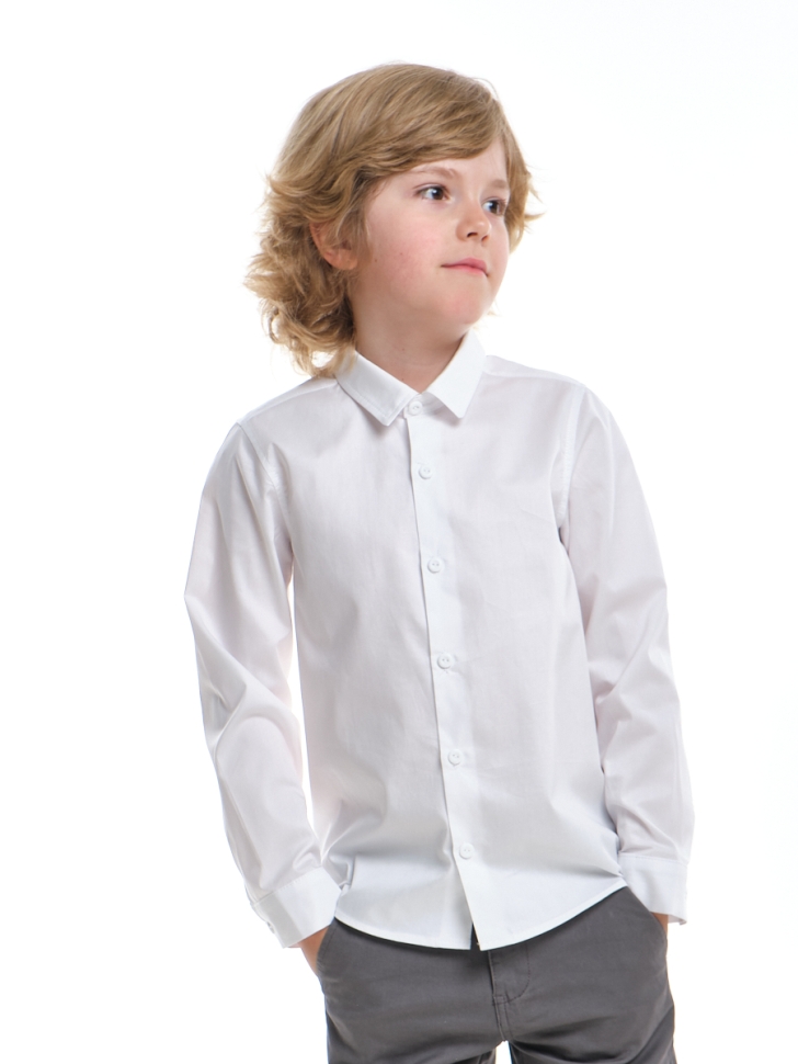 Рубашка для мальчиков Mini Maxi, модель 783, цвет белый - Рубашки с длинным рукавом