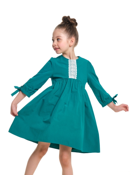 Платье для девочек Mini Maxi, модель 7529, цвет бирюзовый - Платья для девочек с длинным рукавом