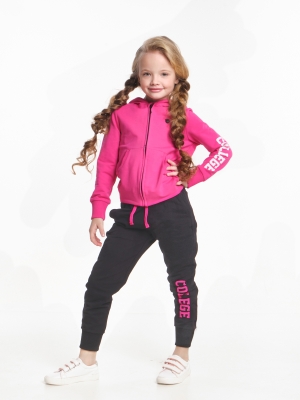 Спортивный костюм для девочек Mini Maxi, модель 4736, цвет малиновый/черный/меланж