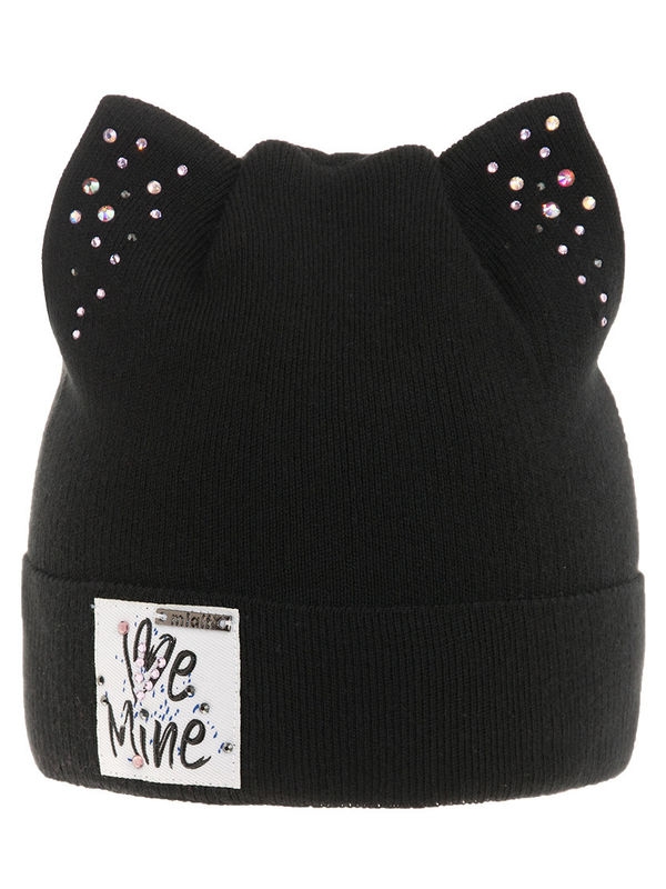Шапка для девочки Mine, Миалт черный, весна-осень - Для девочек весна-осень
