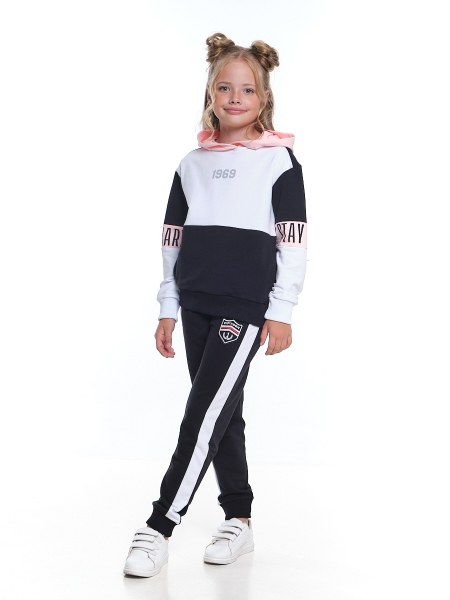 Спортивный костюм для девочек Mini Maxi, модель 6594, цвет черный/белый/розовый - Костюмы спортивные